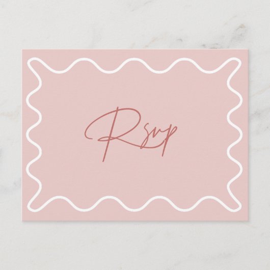 RSVP-herinneringsbrief Wavy Border RSVP Briefkaart (Voorkant)