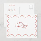 RSVP-herinneringsbrief Wavy Border RSVP Briefkaart (Voorkant / Achterkant)
