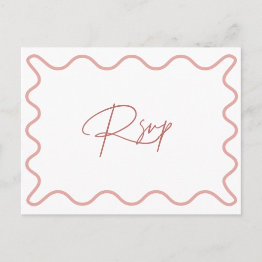 RSVP-herinneringsbrief Wavy Border RSVP Briefkaart (Voorkant)