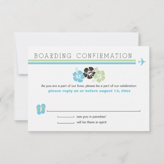 RSVP Hibiscus Boarding Pass (Voorkant)