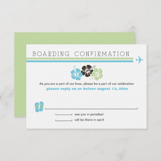 RSVP Hibiscus Boarding Pass (Voorkant / Achterkant)