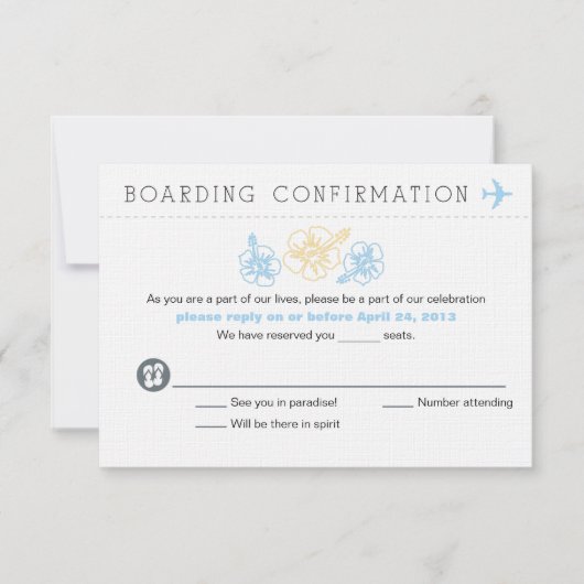 RSVP Hibiscus Flower Boarding Pass (Voorkant)