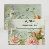 RSVP Hipster Bicycle Rozen Rustige houten kool Kaartje (Voorkant / Achterkant)