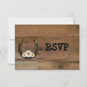 RSVP hoefijzer Weddenschap Reception Kaart