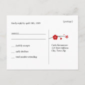 RSVP houdt van vogels en kersenbloesems PC Uitnodiging Briefkaart (Achterkant)
