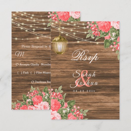 RSVP - Hout, lantaarns en koraalventilator Kaartje (Voorkant / Achterkant)