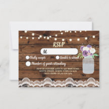 RSVP Houten Kant Werk Bruiloft Rustieke Lichten Bl