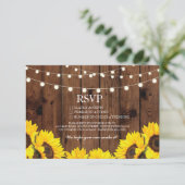 RSVP Houten Trouwdag Roestige Zonnebloemen Bloemka (Staand voorkant)