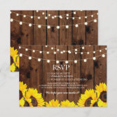 RSVP Houten Trouwdag Roestige Zonnebloemen Bloemka (Voorkant / Achterkant)