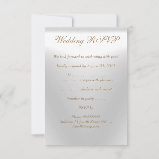 RSVP Huwelijk Elegante Wit Gouden Ringen (Achterkant)