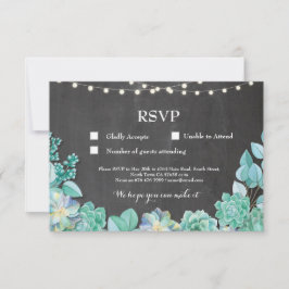 RSVP Huwelijk Krijt Munt Succulenten Kaarten Uitno Kaartje