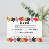 RSVP-huwelijk Las Vegas Casino-reactiekaarten Kaart (Staand voorkant)