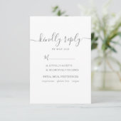 RSVP-huwelijk met keuze uit maaltijden RSVP Kaartje (Staand voorkant)