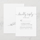 RSVP-huwelijk met keuze uit maaltijden RSVP Kaartje (Voorkant / Achterkant)