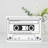 RSVP Huwelijk Retro Muziektape 80's Stijl Kaart (Staand voorkant)
