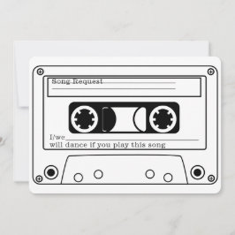RSVP Huwelijk Retro Muziektape 80's Stijl Kaart