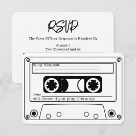 RSVP Huwelijk Retro Muziektape 80's Stijl Kaart