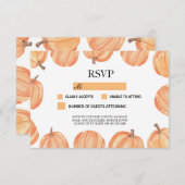 RSVP-huwelijk Rustic Pompoen Pompoenen Reactie Kaa RSVP Kaartje (Voorkant / Achterkant)