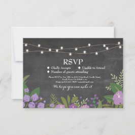 RSVP Huwelijk Rustieke Krijt Bloemkaarten Uitnodig Kaartje