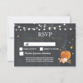 RSVP Huwelijk Rustieke Krijt Pompoen Reactiekaarte Kaart