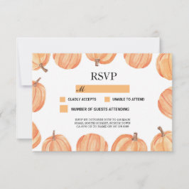 RSVP Huwelijk Rustieke Pompoen Pompoenen Reactie K Kaartje