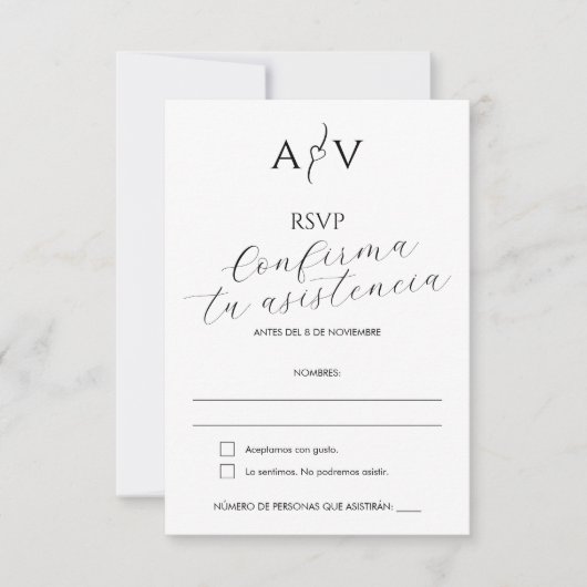 RSVP Huwelijk Spaans Nuestra Boda Reserva la Fecha Kaartje (Voorkant)