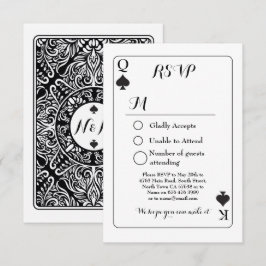 RSVP Huwelijk Speelkaart Antwoordkaart K Q Aas Sch Kaart