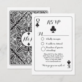 RSVP Huwelijk Spelen Reageerkaart K Q Ace Klaveren Kaart