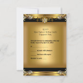 RSVP-huwelijksaankondiging Elegant Goud Bloemrijk  RSVP Kaartje (Achterkant)