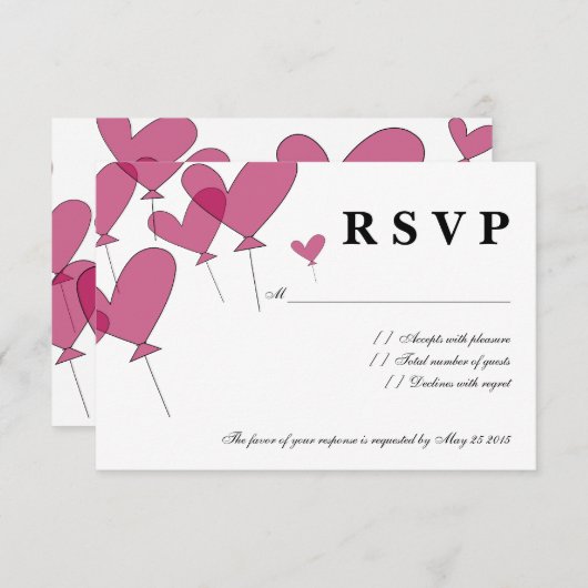 RSVP huwelijkskaarten met het rode ontwerp van de (Voorkant / Achterkant)