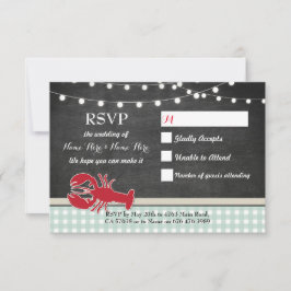 RSVP-huwelijkskaarten rivierkreeft koken kreeft ui RSVP Kaartje