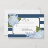 RSVP Hydrangea Modern Elegant Navy White Stripe (Voorkant)