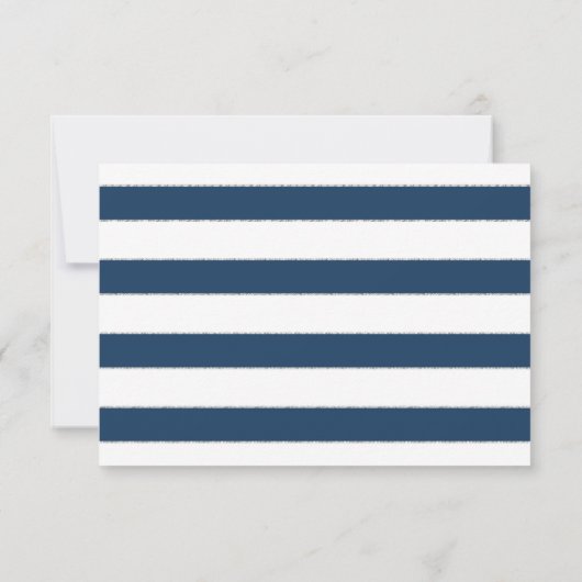 RSVP Hydrangea Modern Elegant Navy White Stripe (Achterkant)