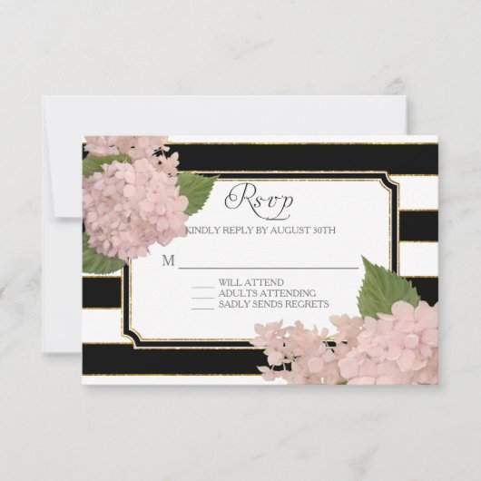 RSVP Hydrangea Modern Elegant Zwart Wit Streep (Voorkant)