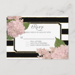 RSVP Hydrangea Modern Elegant Zwart Wit Streep Kaartje