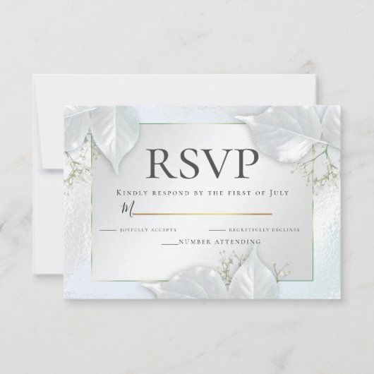 RSVP | Icy Blue Pearl Shimmer Kaart (Voorkant)