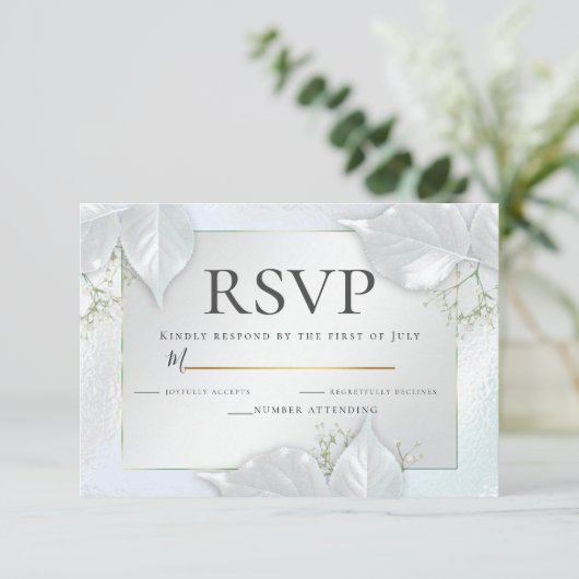 RSVP | Icy Blue Pearl Shimmer Kaart (Staand voorkant)