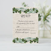 RSVP Iers linnen en shamrocks (Staand voorkant)