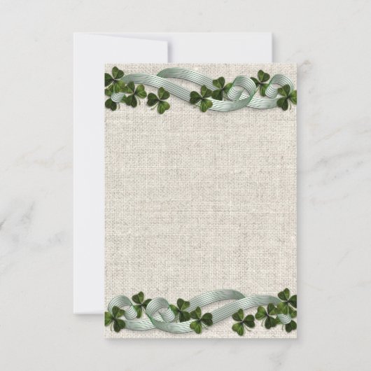 RSVP Iers linnen en shamrocks (Achterkant)