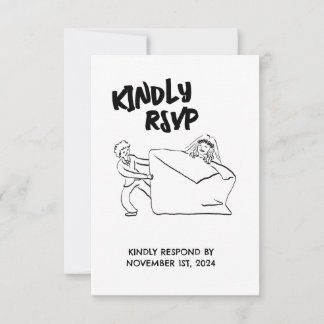 RSVP Illustratie Schattig Koppel Kaartje