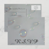 RSVP in luchtbellen Uitnodiging Briefkaart (Voorkant / Achterkant)