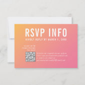 RSVP INFO KAART modern roze geel qrcode (Voorkant)