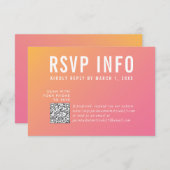 RSVP INFO KAART modern roze geel qrcode (Voorkant / Achterkant)