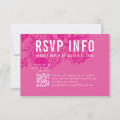 RSVP INFO KAART moderne bloemen  roze qrcode (Voorkant)