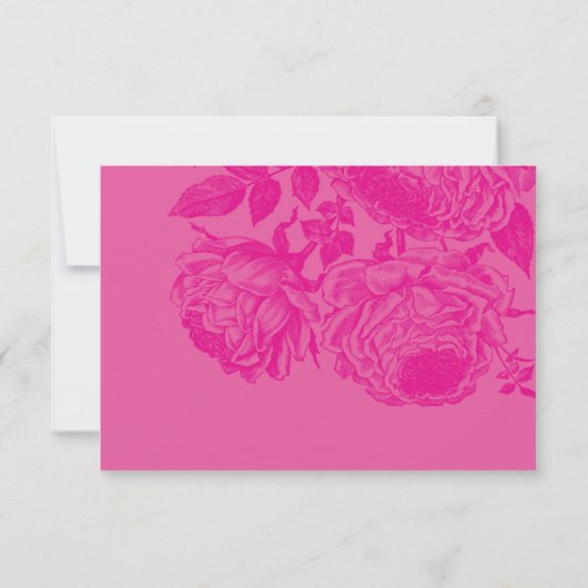 RSVP INFO KAART moderne bloemen  roze qrcode (Achterkant)