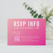 RSVP INFO KAART moderne  felroze qrcode (Staand voorkant)