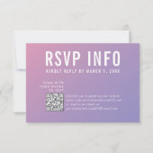 RSVP INFO KAART moderne paarse roze qrcode (Voorkant)