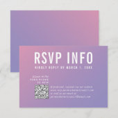 RSVP INFO KAART moderne paarse roze qrcode (Voorkant / Achterkant)