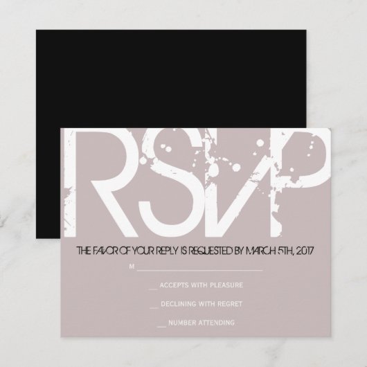RSVP Initiaal Collectie Bar Bat Mitzvah Uitnodigin (Voorkant / Achterkant)