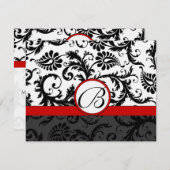 RSVP Insert Response Black Damask Red Trim (Voorkant / Achterkant)
